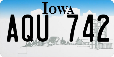 IA license plate AQU742
