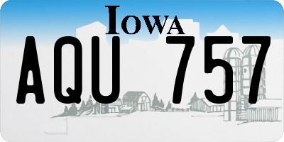 IA license plate AQU757