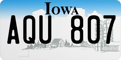 IA license plate AQU807