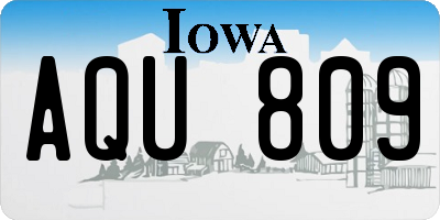 IA license plate AQU809