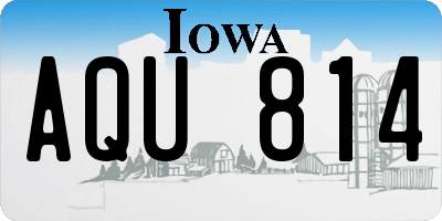IA license plate AQU814