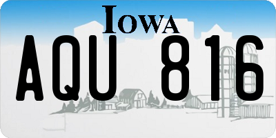 IA license plate AQU816