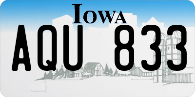 IA license plate AQU833