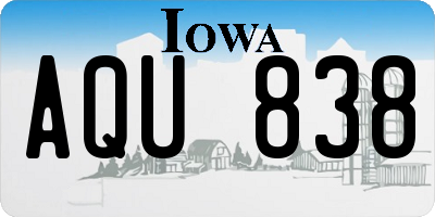 IA license plate AQU838