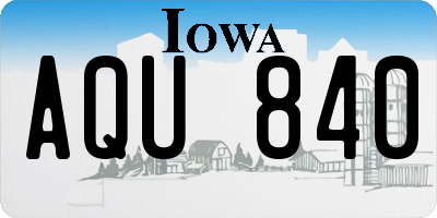 IA license plate AQU840