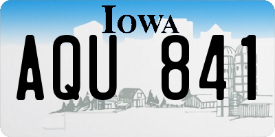 IA license plate AQU841