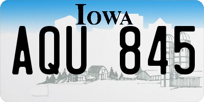 IA license plate AQU845