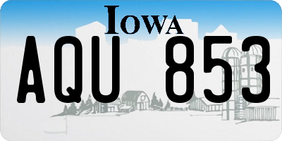 IA license plate AQU853
