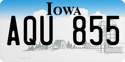 IA license plate AQU855