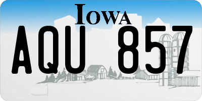 IA license plate AQU857