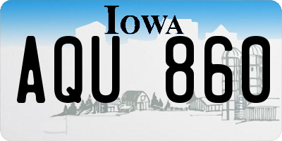 IA license plate AQU860