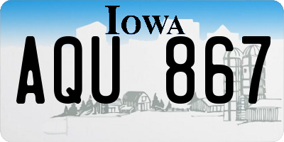 IA license plate AQU867