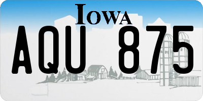 IA license plate AQU875