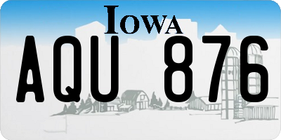 IA license plate AQU876