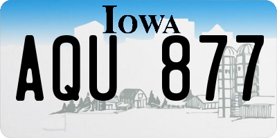IA license plate AQU877