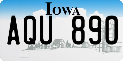 IA license plate AQU890