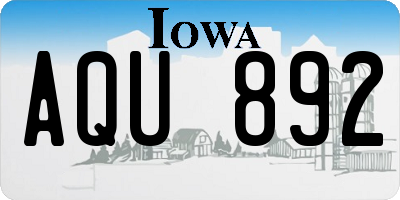 IA license plate AQU892