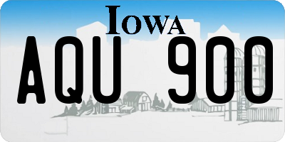 IA license plate AQU900