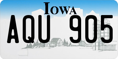 IA license plate AQU905