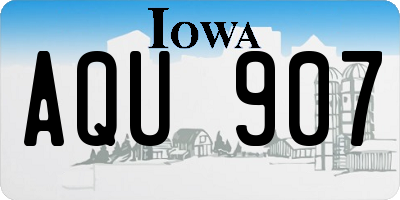 IA license plate AQU907