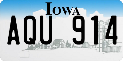 IA license plate AQU914