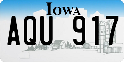 IA license plate AQU917