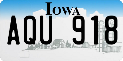 IA license plate AQU918