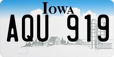 IA license plate AQU919