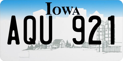 IA license plate AQU921