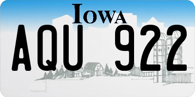 IA license plate AQU922