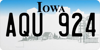 IA license plate AQU924