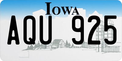 IA license plate AQU925