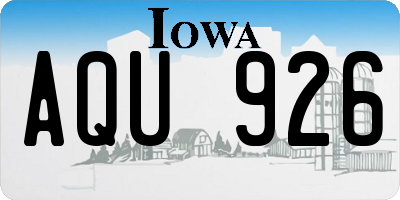 IA license plate AQU926