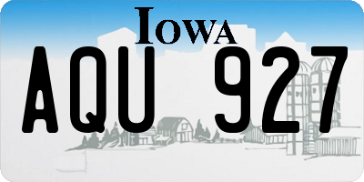 IA license plate AQU927