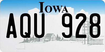 IA license plate AQU928