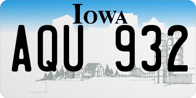 IA license plate AQU932