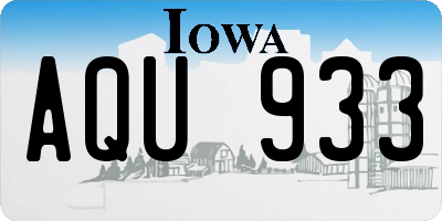 IA license plate AQU933