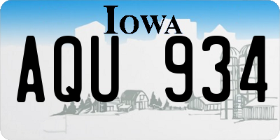 IA license plate AQU934