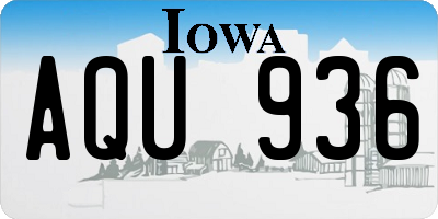 IA license plate AQU936