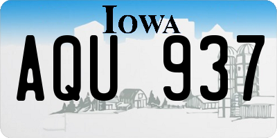 IA license plate AQU937