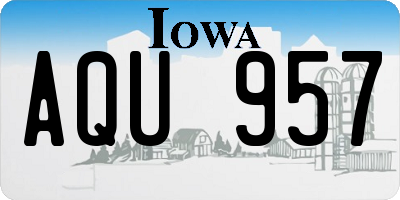 IA license plate AQU957