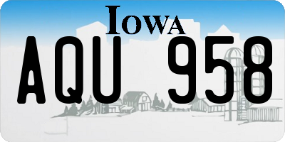 IA license plate AQU958