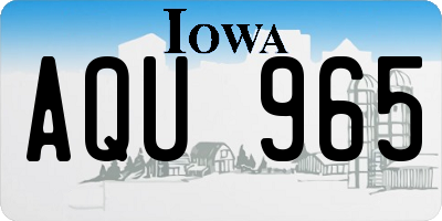 IA license plate AQU965