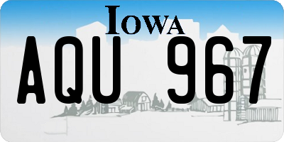 IA license plate AQU967