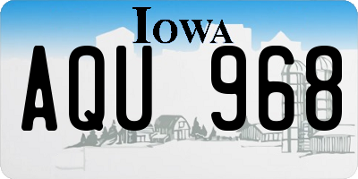 IA license plate AQU968