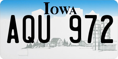 IA license plate AQU972