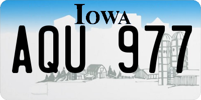 IA license plate AQU977