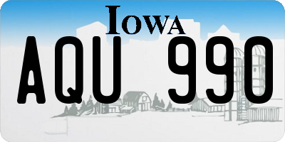 IA license plate AQU990