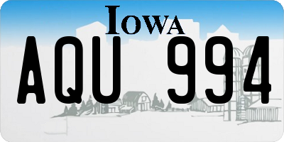IA license plate AQU994