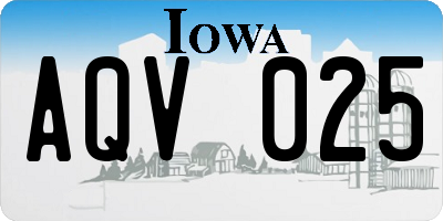 IA license plate AQV025